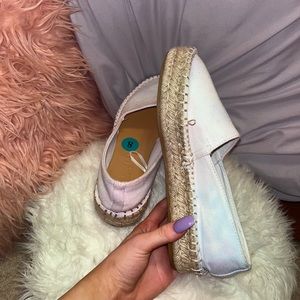 size 8 platform tie dye slip on shoes